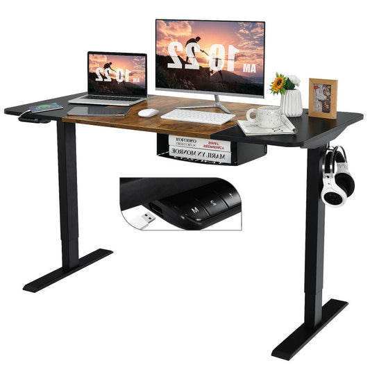 55 x 28-Inch Electric Standing Desk with USB Port