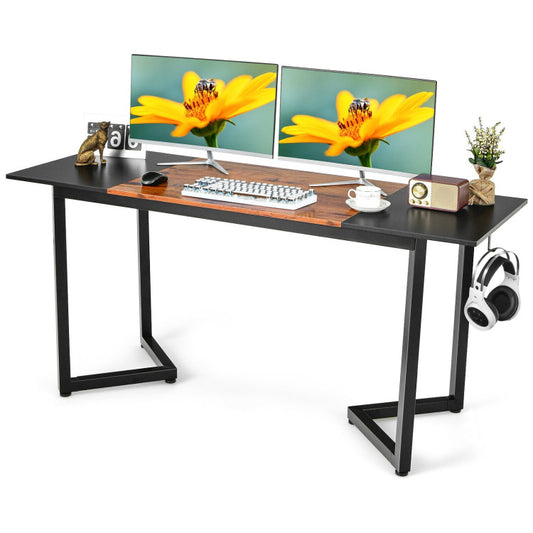 63-Inch Large Computer Desk with Splice Board for Home and Office