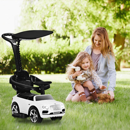 3-in-1 Bentley Kids Push and Slide Car with Canopy