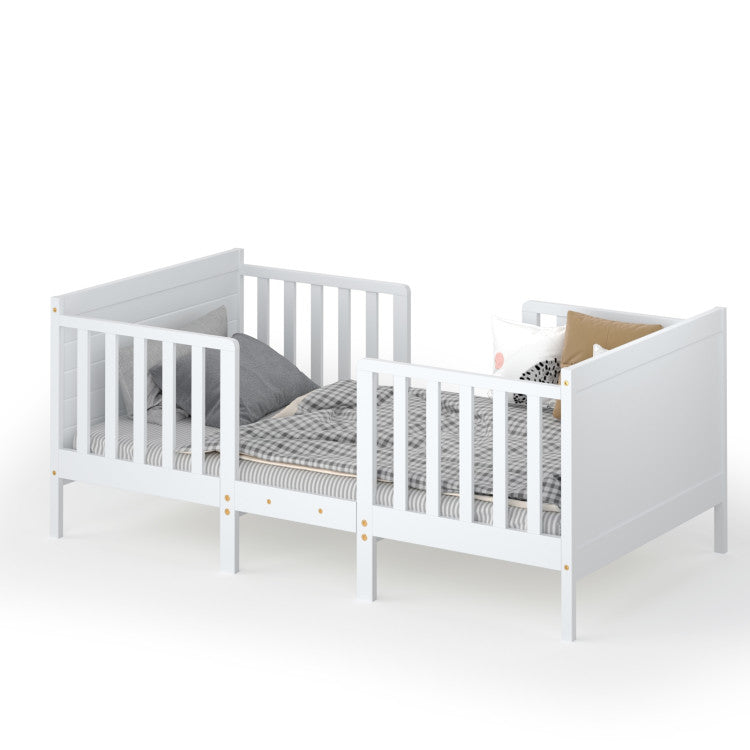 2-in-1 Convertible Toddler Bed with Four Guardrails