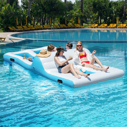 Floating 4-Person Inflatable Lounge Raft with 130W Electric Air