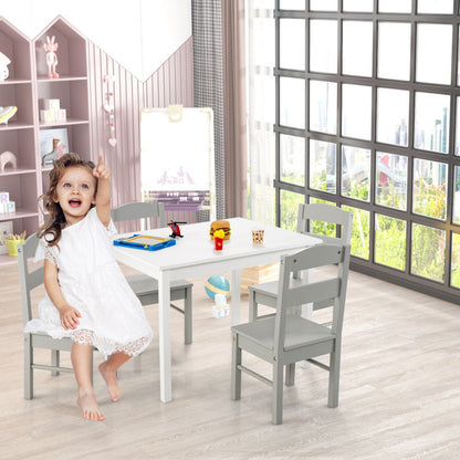 Kids 5-Piece Wooden Table and Chair Set