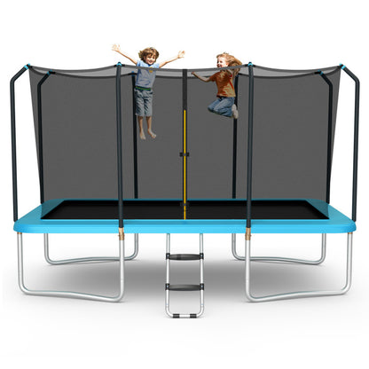 8 x 14' Rectangular Recreational Trampoline with Safety Enclosure Net and Ladder