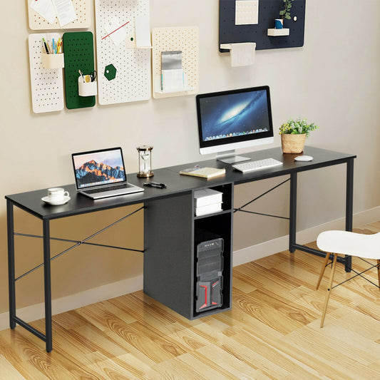 79-Inch Multifunctional Office Desk for Two Persons with Storage