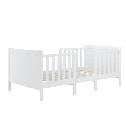 2-in-1 Convertible Toddler Bed with Four Guardrails