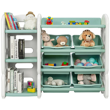 Kids Toy Storage Organizer with Bins and Multi-Layer Shelf for Bedroom Playroom