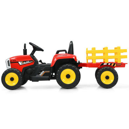 12V Ride-on Tractor with 3-Gear-Shift Ground Loader for Kids 3+ Years Old