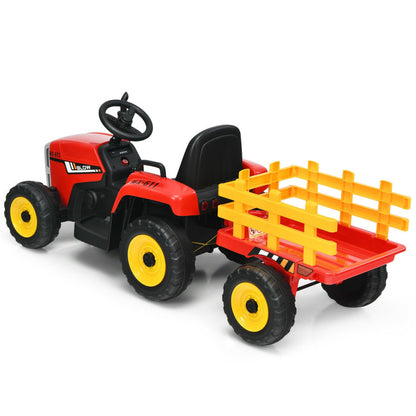 12V Ride-on Tractor with 3-Gear-Shift Ground Loader for Kids 3+ Years Old