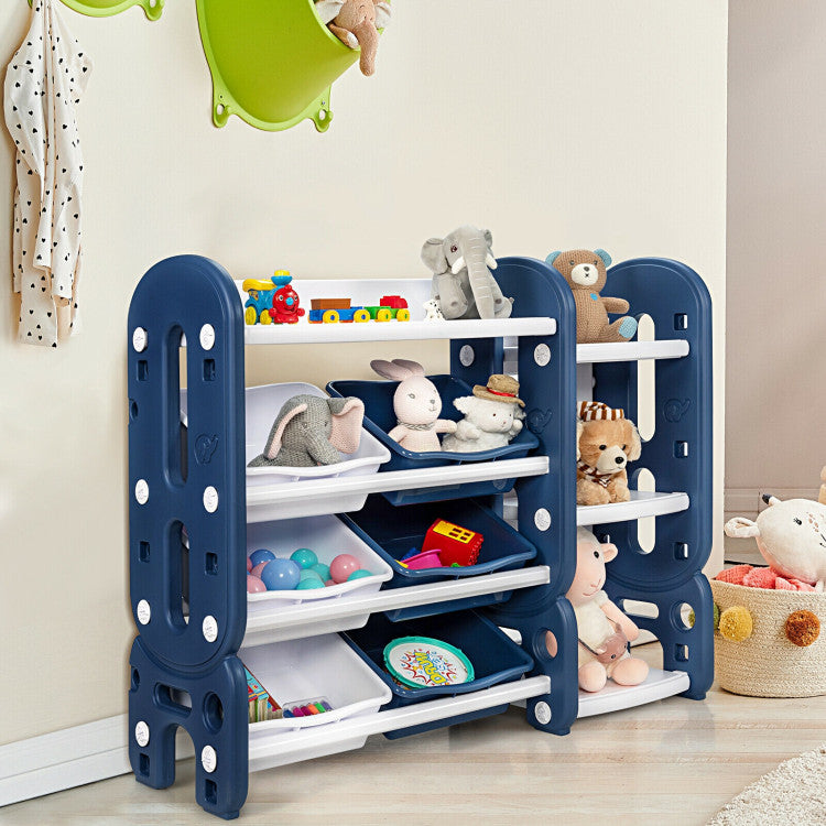 Kids Toy Storage Organizer with Bins and Multi-Layer Shelf for Bedroom Playroom