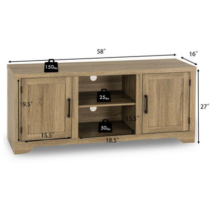 Rustic TV Stand Entertainment Center Storage Cabinet