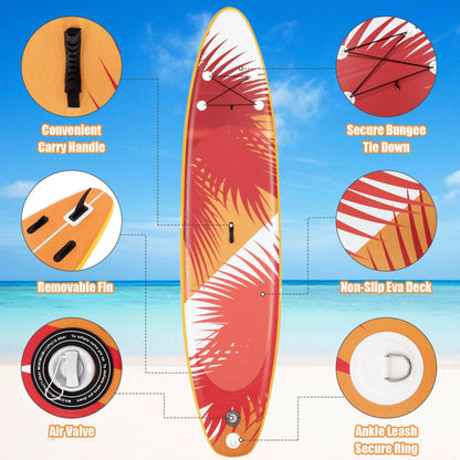 10.5ft Inflatable Stand-up Board With Aluminum Paddle Pump