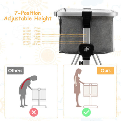 Portable Baby Bed Side Crib with 7 Height Positions