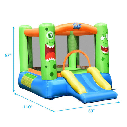 Inflatable Bounce House Kids Playhouse with Slider