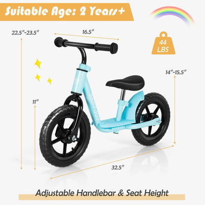 11-Inch Kids No Pedal Balance Training Bike with Footrest