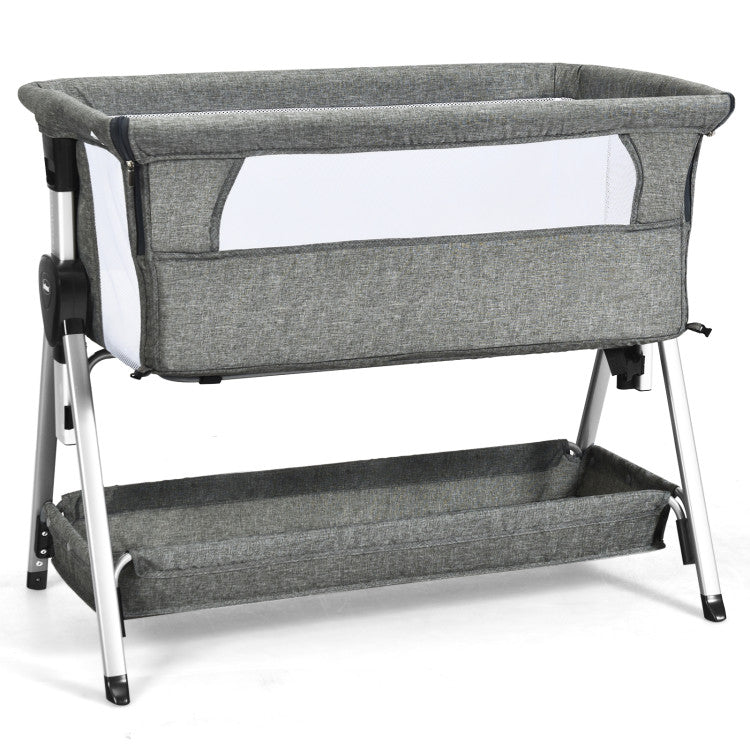 Adjustable Baby Bedside Crib with Large Storage