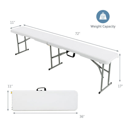 6-Feet Portable Picnic Folding Bench with Carrying Handle