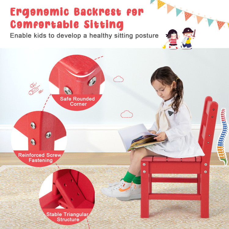 2 Piece Kids Learning Chair Set with Backrest
