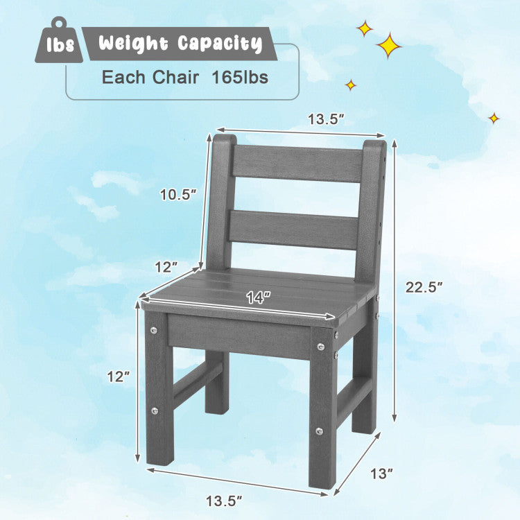 2 Piece Kids Learning Chair Set with Backrest