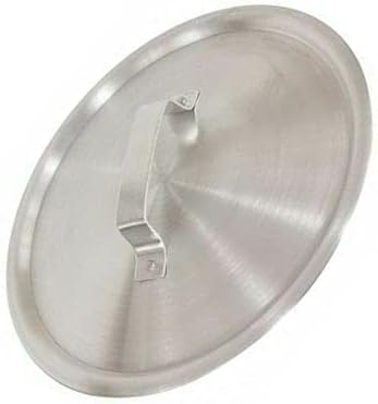 CRESTWARE Fry Pan Cover - Aluminum,  Natural Finish, Uncoated, Compatible with 21D631, 15 In, 1.5 mm Gauge with Silver Handle, Bottom Dia -14 9/16 in