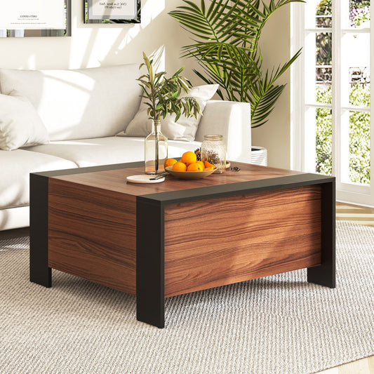 36.5-Inch Coffee Table with Sliding Top and Hidden Compartment