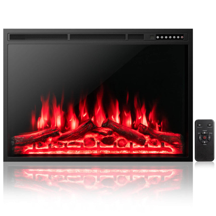 Electric Fireplace Recessed with Adjustable Flames