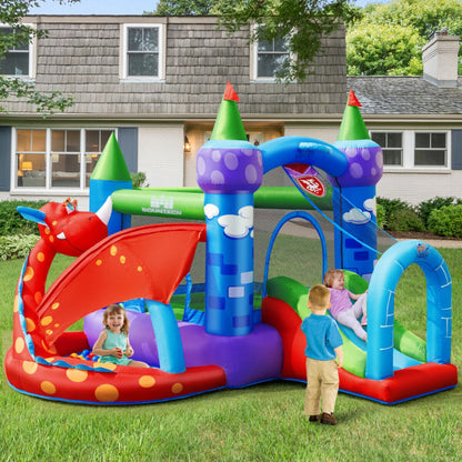 Kids Inflatable Bounce House Dragon Jumping Slide Bouncer Castle