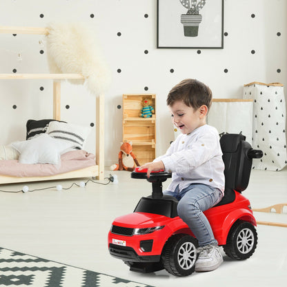 3-in-1 Ride-On Push Car Toddler Stroller with Music