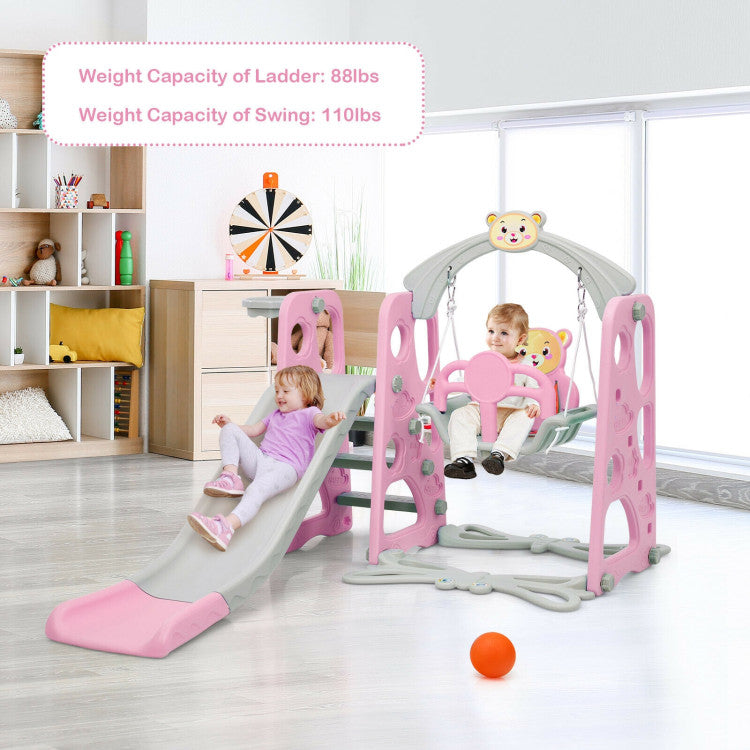3-in-1 Toddler Climber and Swing Set Slide Playset