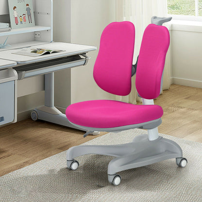 Adjustable-Height Student Chair with Sit-Brake Casters and Lumbar Support