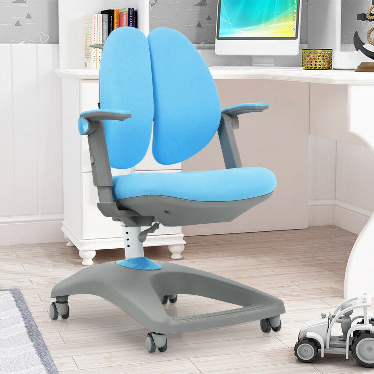 Kids Adjustable Height and Depth Desk Chair with Sit-Brake Casters