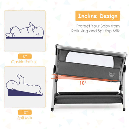 Portable Baby Bed Side Crib with 7 Height Positions