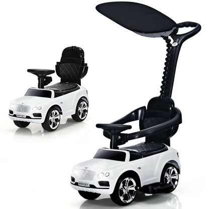 3-in-1 Bentley Kids Push and Slide Car with Canopy