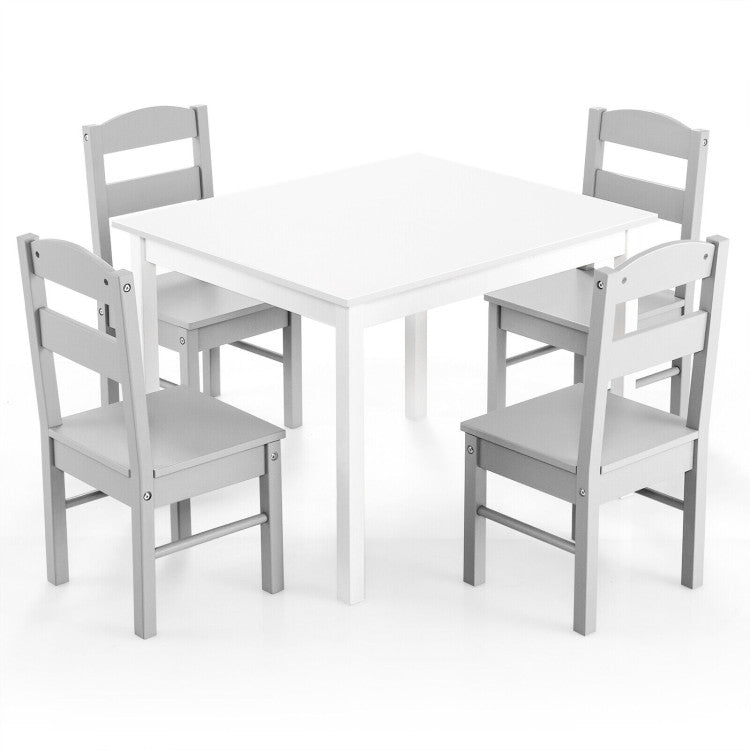 Kids 5-Piece Wooden Table and Chair Set