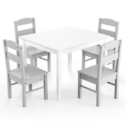 Kids 5-Piece Wooden Table and Chair Set