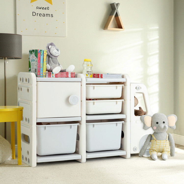 Toddler Truck Storage Organizer with Plastic Bins