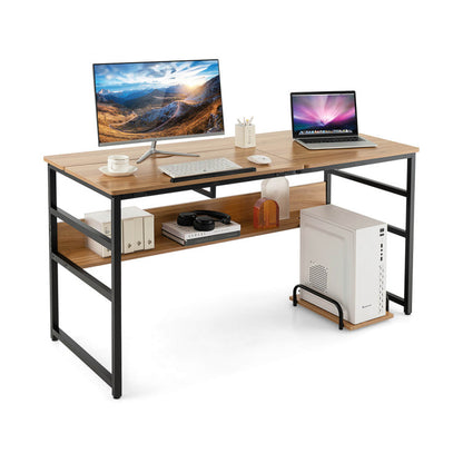 55-Inch Computer Desk with Tiltable Desktop