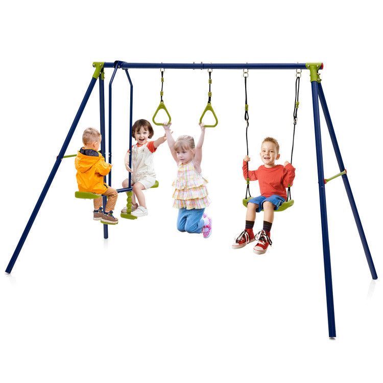3-in-1 Outdoor Swing Set for Kids Aged 3 to 10