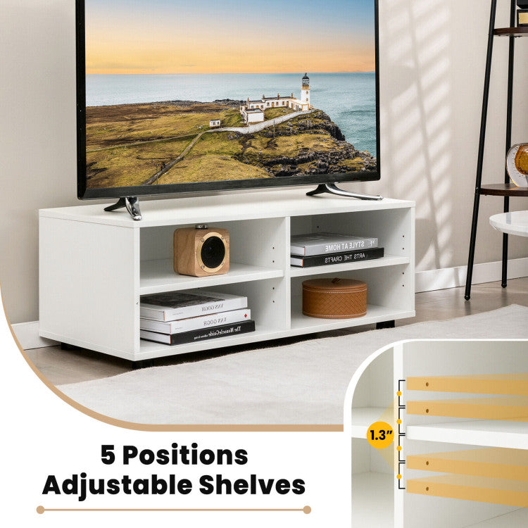 4-Cube TV Stand for TVs Up to 45 Inches with 5 Positions Adjustable Shelves