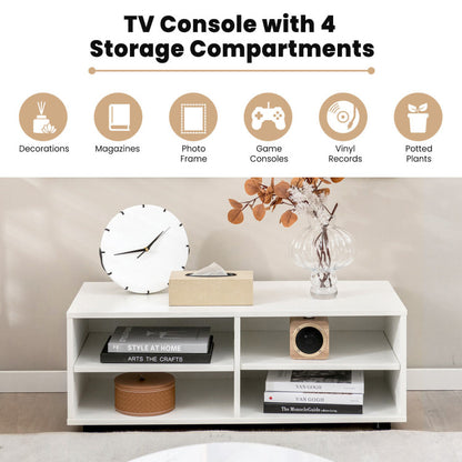 4-Cube TV Stand for TVs Up to 45 Inches with 5 Positions Adjustable Shelves