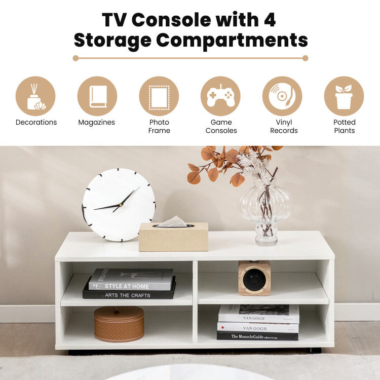4-Cube TV Stand for TVs Up to 45 Inches with 5 Positions Adjustable Shelves