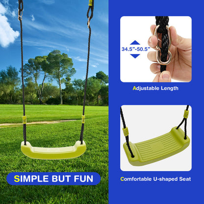 440 Pound Kids Swing Set with Two Swings and One Glider