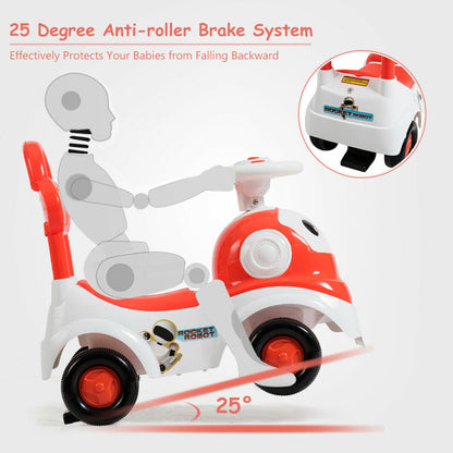 3-in-1 Baby Walker Sliding Pushing Car with Sound Function