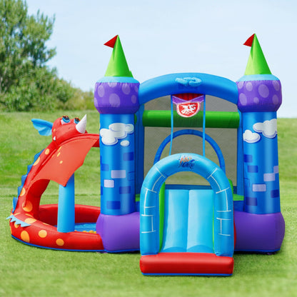 Kids Inflatable Bounce House Dragon Jumping Slide Bouncer Castle