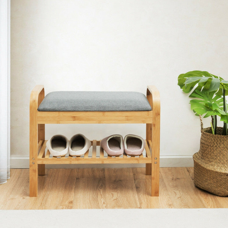 Shoe Rack Bench with Storage Shelf