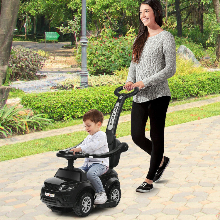 3-in-1 Ride-On Push Car Toddler Stroller with Music