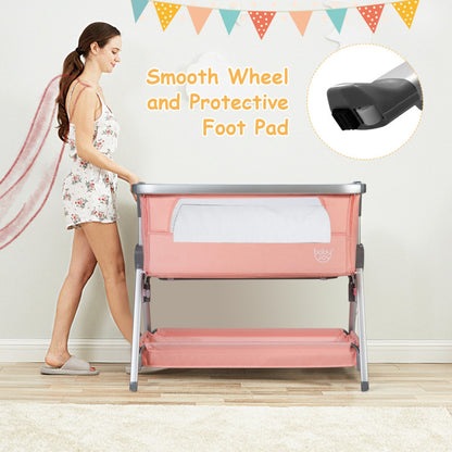 Portable Baby Bed Side Crib with 7 Height Positions