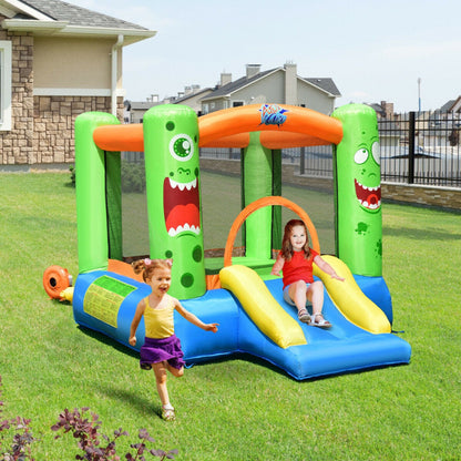 Inflatable Bounce House Kids Playhouse with Slider