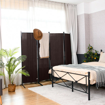 5.6-Feet 4-Panel Room Divider with Steel Frame