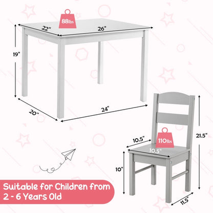 Kids 5-Piece Wooden Table and Chair Set