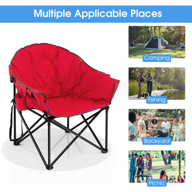 Folding Camping Moon-Padded Chair with Carrying Bag